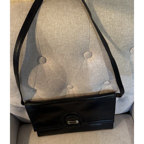 Koret Handbags - Vintage 50s Koret Black Leather Handbag Red Interior